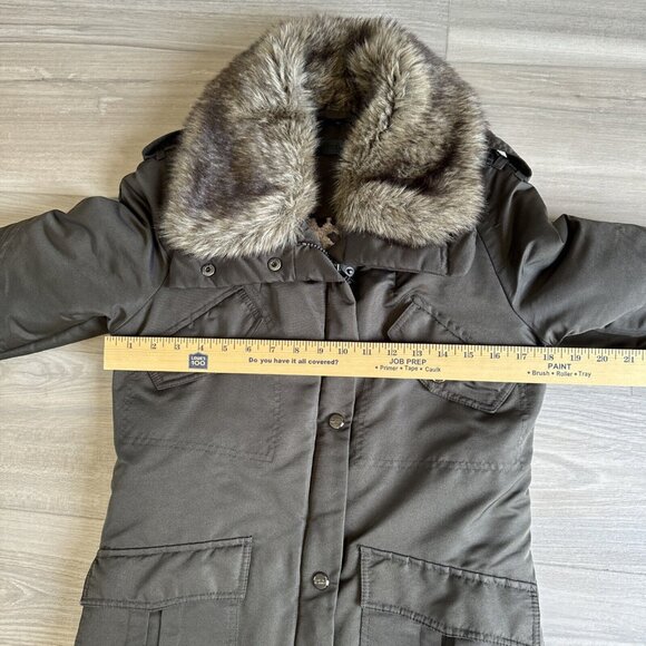 Steve Madden puffer jacket Full Zip Faux Fur Trimmed Hood Size‎ Small Women’s - Picture 7 of 11